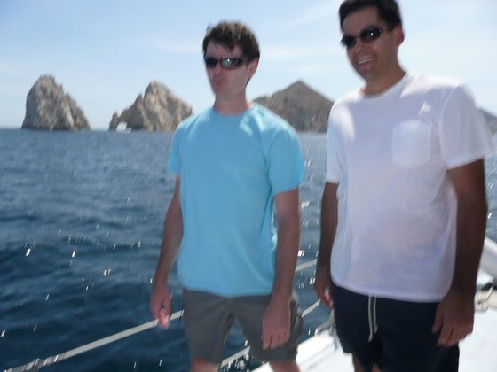 Ben and Kevin, 2006, on a boat during a day away from the data center.